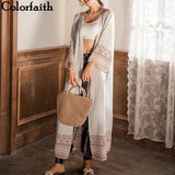 Kukombo 2022 Kimono Cardigans Fashion Chiffon Summer Tribal Retro Printed Long Blouses Ladies Shirts Women Clothing CA8091