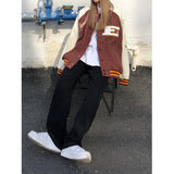 Kukombo Brown Jacket Baseball Bomber Female Men Zip Up Jacket Women Clothing 2022 Harajuku Plus Size Streetwear Outerwear Goth Japanese