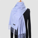 Christmas Gift 2021 Winter Scarf For Women Long Warm Cashmere Scarves Hijab Solid Lady Shawl Wrap Female Pashmina Bandana Head Scarfs Echarpe