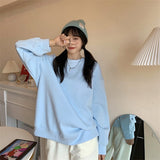 Christmas Gift Women Autumn Long Sleeve Casual Sweatshirt O Neck Loose Solid Outerwear Hoodies Femme Fashion Korean Pullover Outfits