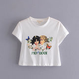 Kukombo Spring Summer Girls Cotton Cute T-Shirt Cartoon Casual O-Neck Simple Tees Tops New Arrivals 2022
