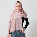 Christmas Gift New Femme Hijab Scarf Muslimen Head Wraps Women Solid Cotton Shawls Pashmina Scarves Foulard Bandana High Quality
