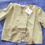 Kukombo Blouses Women Shirts V-Neck Plaid Summer Buttons Sweet Crop Top All-Match Slim Vintage Ulzzang Stylish Elegant Womens Leisure