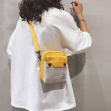 Kukombo Mini Shoulder Bag Female Small Canvas Fashion Canvas Cross Body Bag Casual Handbag Simple Zipper Purse Coin Bag