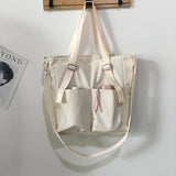 Kukombo  Waterproof Oxford Large Capacity Canvas Girl Shoulder Hand Bucket Bag Basket Female Crossbody Bags For Women Casual Tote Purses