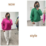 Christmas Gift 2021 Sexy Deep v-neck Sweater Off Shoulder Sweater Green White Knitted Tops Korean Winter Clothes