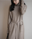 Christmas Gift Thick Winter Women'S Dress 2021 Fall Sweater Women Dress Long Sleeve  Knitted Dresses Maxi Vintage Oversize Dresses Knitting