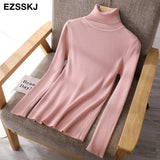 Christmas Gift 2021 Knitted Women turtleneck Sweater Pullovers spring Autumn Basic Women high neck Sweaters Pullover Slim female cheap top