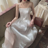 Kukombo Elegant Spaghetti Strap White Fairy Dress Women Korean Style Sweet Purple Midi Dress Romantic Holiday Beach Summer Dresses 2022