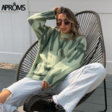 Christmas Gift Aproms Multi Striped Knitted Soft  Sweaters Women Autumn Winter Long Jumpers Oversized Pullovers Streetwear Loose Outerwear 2021