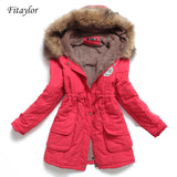 Christmas Gift Fitaylor New Winter Women Jacket Medium-long Thicken Outwear Hooded Wadded Coat Slim Parka Cotton-padded Jacket Overcoat