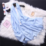 Christmas Gift 2021 women scarf solid cashmere scarves lady shawls and wraps winter head scarf pashmina long size foulard hijab wholesale