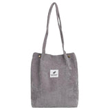 Kukombo  High Capacity Women Corduroy Tote Ladies Casual Shoulder Bag Foldable Reusable Shopping Beach Bag