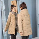 Christmas Gift 2021 New Winter Parkas Women Jacket Long Coat Slim Female Down Cotton Parka Hooded Thick Warm Overcoat Loose Casual Jackets