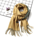 Christmas Gift Hot 2021 Winter Scarf Double Side Women's Scarves Fashion Warm And Soft Cashmere Scarf Lady Shawls Pashmina Foulard Tassel
