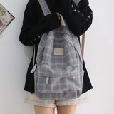 Kukombo Fashion College School Bag Backpacks for Women Striped Book Packbags for Teenage Girls Men Travel Shoulder Bags Rucksack