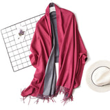 Christmas Gift Hot 2021 Winter Scarf Double Side Women's Scarves Fashion Warm And Soft Cashmere Scarf Lady Shawls Pashmina Foulard Tassel