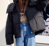 Christmas Gift BGTEEVER Chic Hooded Cotton Padded Women Parkas 2021 Winter Warm Loose Solid Thicken Female Coats Ladies Zippers Outwear