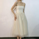 Kukombo  Summer Spaghetti Strap Midi Dress Women Sweet Elegant Vintage Dress Female Sleeveless Office Lady Korean Party Dress