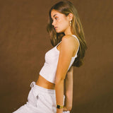 Kukombo Rib Knit Women Sexy Tank CropTops 2023 Summer O Neck Sleeveless Solid Embroidery Slim Skinny Stretch Basic Casual Vests K04
