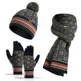 Christmas Gift Winter new Korean 2021 knitted scarf women's gift warm fashion wool hat cold proof scarf gloves versatile socks three pieces