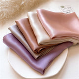 Christmas Gift Solid Natural Silk Square Scarf Women Small Neck Hairband Foulard High Quality Bandana Scarves Female Summer New Neckerchief