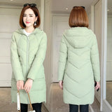 Christmas Gift 2021 New Women Parkas Winter Jacket Hooded Long Coat Thick Warm Cotton-padded Clothes Female Parka Jackets Snow Coat Outerwear