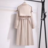 Christmas Gift Women Autumn Long Trench Coat Double Breasted Slim Female Outwear Fashion Windbreaker Loose Casual Korean Style Chic Clothing