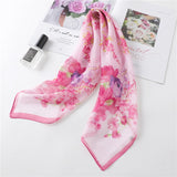 Kukombo 2022 Women Chiffon Hair Scarf Square Neck Scarves Bag Handle Tie Foulard Lady Neckerchief Bandana Shawls and Wraps