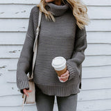 Christmas Gift Autumn Winter Turtleneck Women Long Sleeve Turtle Neck Women Knitted Green Sweater Women's Jumper Pullovers Sweaters for women