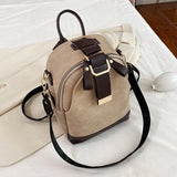 Kukombo Back to school  Vintage Patchwork Women Backpack Small Luxury Design Female Shoulder Bag Ladies Totes PU Leather Schoolbag Backpacks Bagpack