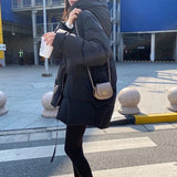 Kukombo 2022 New Winter Jacket Women Oversize Parka Coat Thick Warm Cotton Puffer Coat Black Hooded Padded Women Winter Jacket