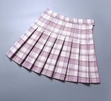 Christmas Gift High Waist Chic Women Pleated Skirt Preppy Style Female Mini Skirts Summer Harajuku Ladies Plaid Skirts Casual A-line Skirt