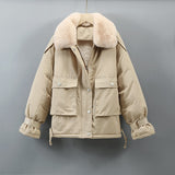 Christmas Gift Cotton padded clothes Korean loose cotton padded jacket 2021 new Parker coat women's winter short thickened zipper tooling coat