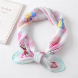 Kukombo 2022 Women Chiffon Hair Scarf Square Neck Scarves Bag Handle Tie Foulard Lady Neckerchief Bandana Shawls and Wraps