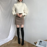 Hirsionsan Chic Sweater Women Lazy Oversized Winter Vertical Bar Jumper Knit Thicken Solid Color Pullover Tops Warm Casual Tops