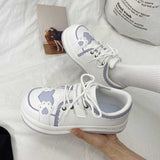 Kukombo Women Sneakers Kawaii Lolita Japan Anime White Sports Shoes Flat Platform Running Casual Korean Trainers Spring Fashion Autumn