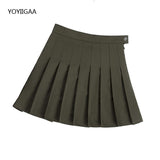 Christmas Gift Sweet Women Pleated Skirts Summer High Waist Ladies Girls Mini Short Skirt Preppy Style Chic Women Mini Skirts Solid Color Skirt