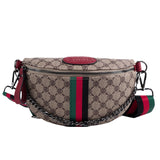 Luxury Designer PU Waist Bags Women Fashion Chest Bag Wide Strap Belt Messenger Bags Women's Casual Travel Phone Pouch Clutch K41