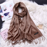 Christmas Gift 2021 women scarf solid cashmere scarves lady shawls and wraps winter head scarf pashmina long size foulard hijab wholesale