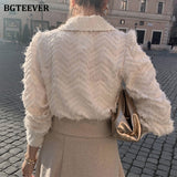 Christmas Gift BGTEEVER Elegant Notched Collar Women Tassels Shirts Blouses 2021 Spring New Single-breasted Female Workwear Shirts Tops Blusas