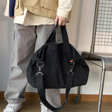 Back To College 2023 Fashion Women Shoulder Bag Large Capacity Crossbody Canvas Bag Solid Color Leisure Travel Bag College Student Schoolbag