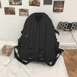 Back to school backpack Preppy Style Black Unisex Men Nylon Waterproof Multi-Pocket Design Mochilas Teenagers Shoulder Bag