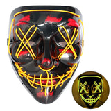 Kukombo Halloween Glowing Mask Mixed Color Led Mask Party Masque Masquerade Masks  Neon Maske Light Glow In The Dark Horror Mask Cosmask