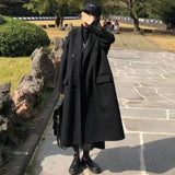 Christmas Gift Woman Long Coat Fashion Korean Preppy Style Retro Versatile Windbreaker Coat Warm Woolen Coat Oversize 2021 Winter Women Coat