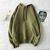 Christmas Gift Solid Colors Women Sweatshirts Casual Warm Plus Velet Woman Hoodies Harajuku Thicken Oversized Hoody Female Basic Tops 5XL