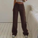 Kukombo Loose Ripped Jeans For Women Cool Oversize Low Waisted Wid Leg Pants 2022 New Fashion Spring Autumn Trousers Streetwear