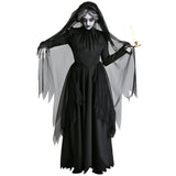 Halloween Kukombo Halloween Cosplay Women Death Hell Witch Devil Vampire Uniform Black Long Dress Party Cosplay Day Of The Dead Opera Costume