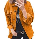 New Harajuku Corduroy Jackets Women Winter Autumn Coats Plus Size Overcoats Female Big Tops Cute Jackets Solid Color Clothing