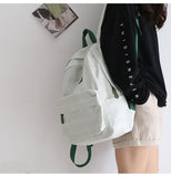 Kukombo Fashion College School Bag Backpacks for Women Striped Book Packbags for Teenage Girls Men Travel Shoulder Bags Rucksack